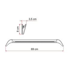 Miniature GOUTTIÈRE ET ÉCLAIRAGE DE PORTE LED AWNING LIGHT GUTTER - FIAMMA N° 3