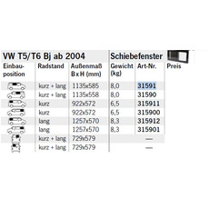 Miniature Baie fixe avant droite VW T5/T6 à partir de 2004 N° 2