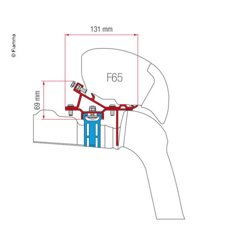 KIT ADAPTATEUR POUR STORE F80 - F65 - F65S - F65L VW Crafter AVEC galerie à partir de 2017 - FIAMMA