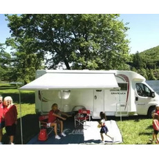 Miniature STORE F45S -  4.25M - BOITIER POLAR WHITE - TOILE ROYAL GREY - FIAMMA N° 2