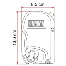 Miniature STORE F45S -  4.25M - BOITIER POLAR WHITE - TOILE ROYAL GREY - FIAMMA N° 3