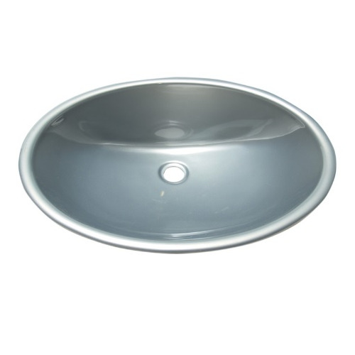 LAVABO ENCASTRABLE OVALE EN PLASTIQUE ARGENT 450x335x145mm - COMET