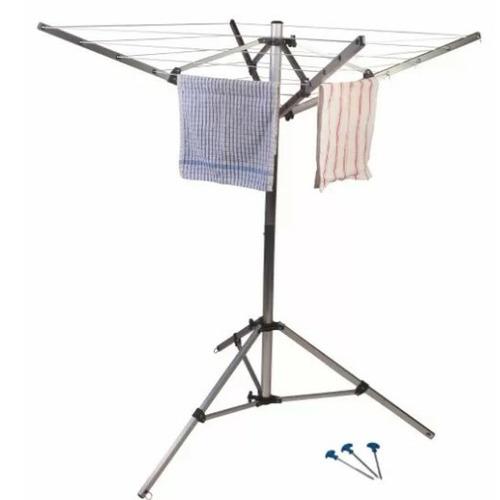 Étendoir parapluie  Quad – Trépied aluminium – Nomade & compact – Charge 20 kg - KAMPA - KAMPA DOMETIC