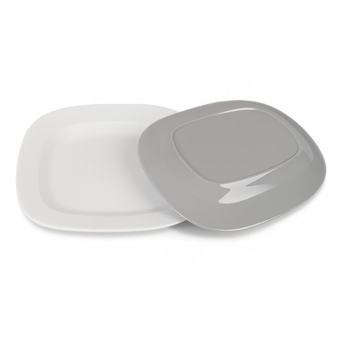 Assiette grise - 307 × 250 × 28 mm – Plastique solide pour usage nomade  - KAMPA ERREUR