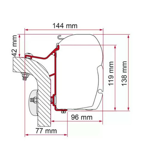  Adaptateur pour F45/F70 sur  Hymer Van / B2  à partir de 2016 - FIAMMA 