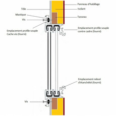Miniature Baie fixe farnier avec cadre noir en aluminium 500x500 N° 1
