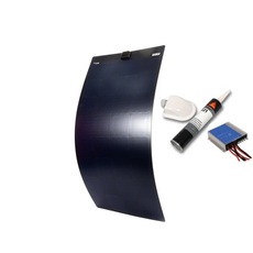 Miniature Kit Camping Car complet 236W pré-câblé (3,5m), panneau HPFLEX 236W NOIR, rég. MPPT, passe-toit, colle - ETFE-ENERGIE MOBILE N° 0