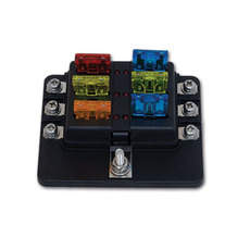 Miniature Boitier porte fusibles 6 circuits entrée/sortie DC + et - - ENERGIE MOBILE N° 1