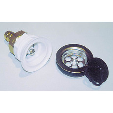 BONDE LUXE DROITE TYPE D + BOUCHON - Ø45.5 MM - POUR TUYAU Ø19MM