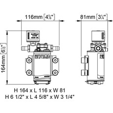 Miniature Pompes Autoclave automatique à contrôle électronique UP2/E - 12/24 Volts 12 l/min - MARCO N° 1