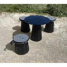 Miniature Set 4 tabourets et un plateau Minimax MINI MAX STOOL N° 1