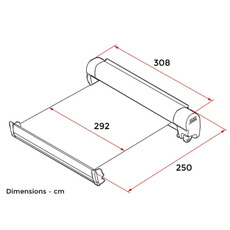 Miniature STORE F45S 3.75M METRES BOITIER POLAR WHITE TOILE BLUE - FIAMMA N° 1