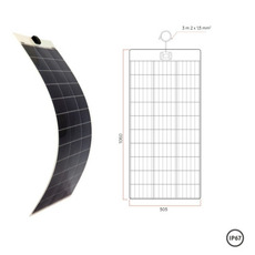 Miniature Panneau solaire SOUPLE 105W 12V à haut rendement - TEDLAR BLANC - ENERGIE MOBILE  N° 6