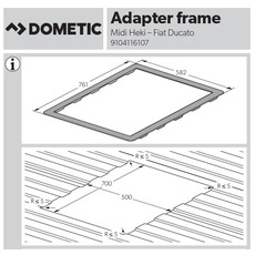 Miniature CADRE ADAPTATEUR POUR MIDI HEKI 700 X 500 MM -( Arriere) DOMETIC N° 1