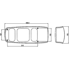 Miniature Feu arriere gauche camping car caraluna I catadioptre carré - HELLA N° 1