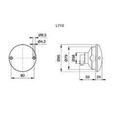 Miniature FEU ROND 710 BRS POSITION + STOP 3 broches - JOKON N° 2