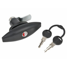 Miniature SERRURE PUSH LONGUE TYPE A NOIRE 1052 AVEC BARILLET ET CLES - ZADI N° 0