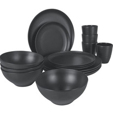 Miniature VAISSELLE ORVILLE MELAMINE 16 PCS ANTHRACITE - BO CAMP N° 0
