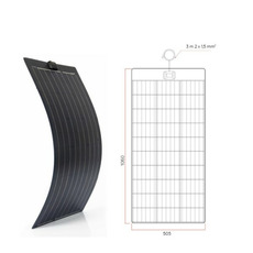 Miniature Panneau solaire SOUPLE 135W 12V à haut rendement - TEDLAR NOIR - FPE - ENERGIE MOBILE  N° 6