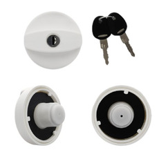 Miniature Coupelle de remplissage d'eau noire avec bouchon à clef magnétique blanc diametre 40mm- FAP N° 2