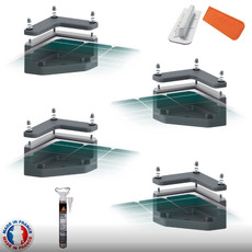 Miniature UNIFIX 1.C40 - supports pour fixation à plat - pour panneaux solaires cadre 40mm (colle Sika + dégraissant inclus) - UNITECK N° 3