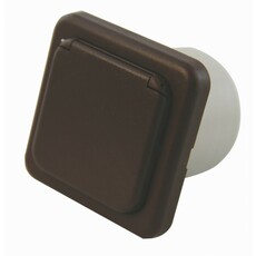 Miniature PRISE 220V MARRON SCHUKO AVEC COUVERCLE - sans encadrement et sans cabochon - N° 0