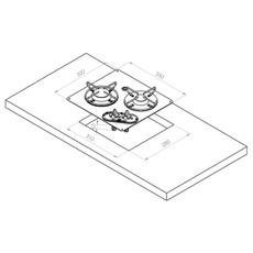 Miniature Réchaud chrome 2 feux - 320 x 350 mm - CARBEST N° 1