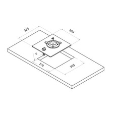 Miniature Réchaud Cristal - 1 FEU - 325 x 290 mm - NOIR/ARGENT - CARBEST N° 1