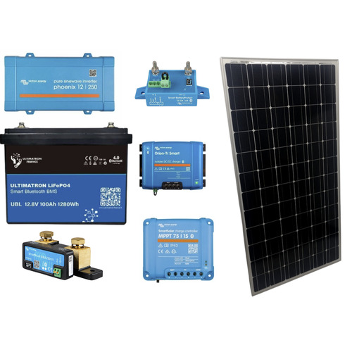 Pack électrique et solaire 12V 100Ah LiFePO4 – Installation complète Victron & Ultimatron