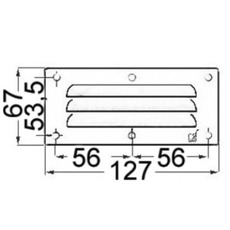 Miniature Grille aération inox 67x127 mm - AVEC MOUSTIQUAIRE N° 1