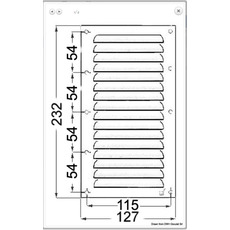 Miniature Grille aération inox 232 x 127 mm - SANS MOUSTIQUAIRE N° 1