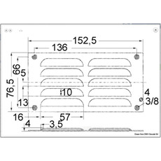 Miniature Grille aération inox 76 x 152 mm - AVEC MOUSTIQUAIRE N° 1