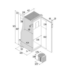 Miniature Réfrigérateur-congélateur SLIM90 - Chromé -VITRIFRIGO N° 3
