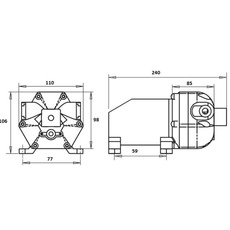 Miniature Pompe Europump 12 volts 11 L/min - 3 soupapes - OSCULATI N° 2