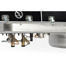 Miniature Réchaud combiné - 2 FEUX & 1 ÉVIER (A DROITE ) - 726 x 346 mm - NOIR/ARGENT - CARBEST N° 7