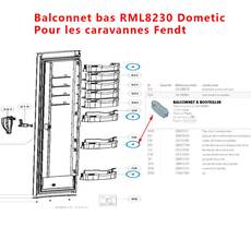 Miniature Compartiment de porte avec rabat FENDT - DOMETIC N° 3