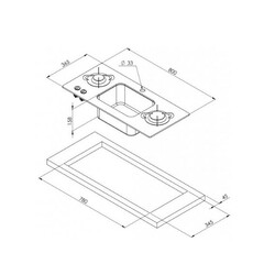 Miniature Réchaud combiné - 2 FEUX / 1 EVIER CENTRAL - 800 x 367 mm - PV1366 - CAN - N° 1