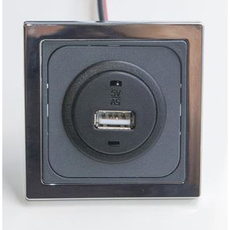 PRISE USB 5V Grise avec Encadrement Chromé