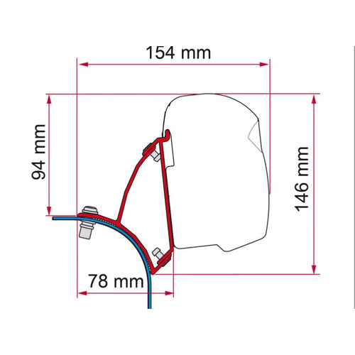 KIT F43 VW T5 T6 LIFT ROOF DEEP BLACK- FIAMMA