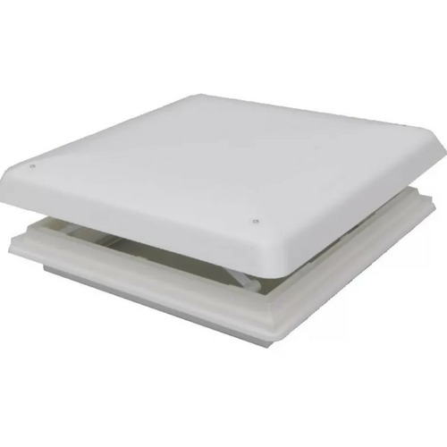 Lanterneau à poignée avec capot translucide et cadre blanc 400 x 400 mm - CHANTAL