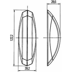 Miniature FEU D'ENCOMBREMENT LATERAL ROUGE ET BLANC SOCLE GRIS - HELLA DROIT N° 5