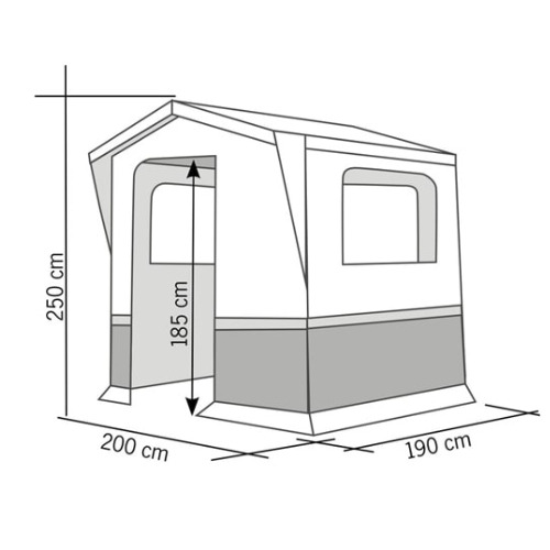 Abri indépendant ALICANTE 200 x 190 REIMO - REIMO TENT TECHNOLOGY