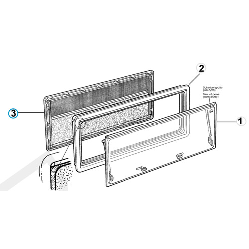 Cadre intérieur Blanc crème avec Occultant blanc et Moustiquaire S4 700x500 DOMETIC