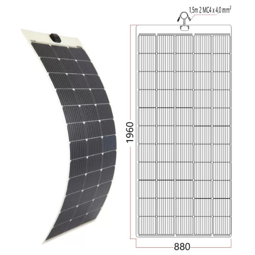 Panneau solaire SOUPLE PERC FLEX 12V - 350W TEDLAR BLANC ETFE POLYMERE - ENERGIE MOBILE