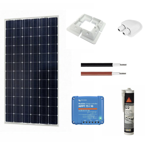 Kit solaire 130W – 12V avec régulateur MPPT et accessoires complets