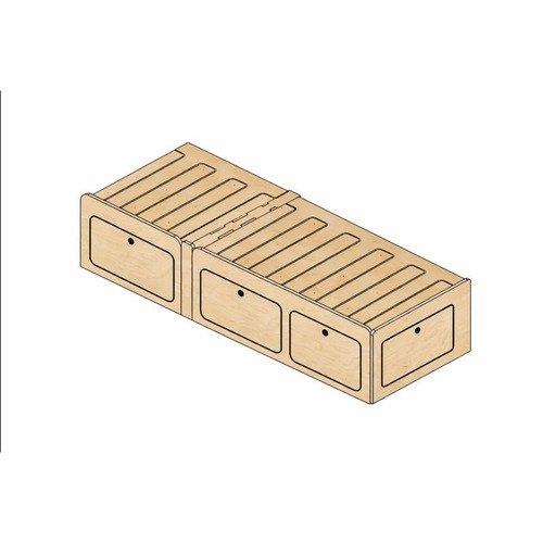 Lit plumard modulable en bois de peuplier – 120x190 - Robuste, léger et compatible tous vans -  - LIBERTY VAN
