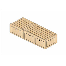 Miniature Lit plumard modulable en bois de peuplier – 120x190 - Robuste, léger et compatible tous vans -  N° 0