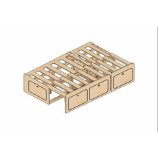 Miniature Lit plumard modulable en bois de peuplier – 120x190 - Robuste, léger et compatible tous vans -  N° 3