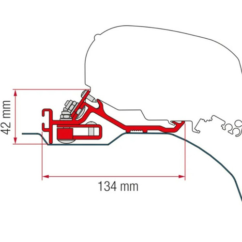 Adaptateur pour store F65, F80 - Ducato/Jumper/Boxer H2 L4 2006 (Support à profil bas)- FIAMMA