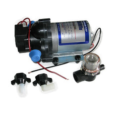 Miniature Pack cuisine & eau/gaz – DOMETIC HSG 2445 + COMET AC539 + SHURFLO 7 L/min + GOK 8 mm + SIKAFLEX 522 N° 1